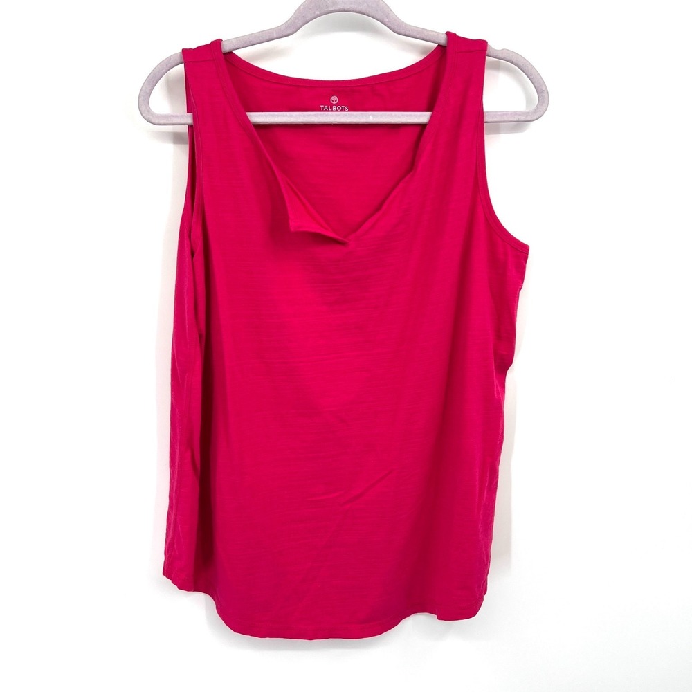T Talbots athletic tank top bright pink lounge athleisure 1X plus